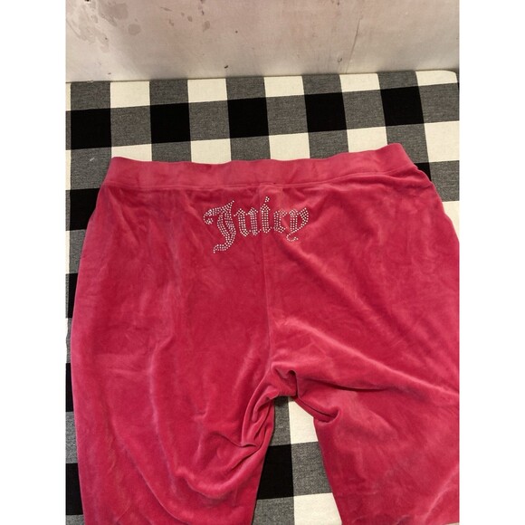Juicy Couture Classic Pink Velour Track Pants Rhinestone Logo Y2K Size 3XL Retro - Picture 1 of 8
